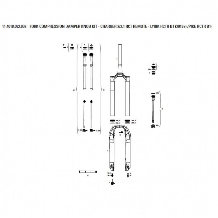 [해외]락샥 압축기 Compression Damper Knob Kit Charger 2/2.1 RCT Remote 1137670389 Black