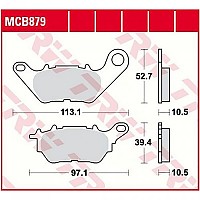 [해외]TRW Allround Organic Standard Yamaha CZD 300 A X-Max 브레이크 패드 9138857535 Black