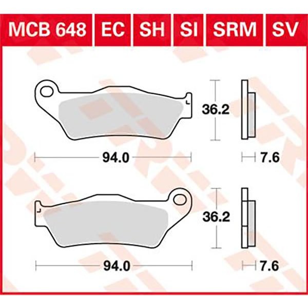 [해외]TRW Ec-Organic Aprilia MX 125 04 프론트 브레이크 패드 9138857583 Black