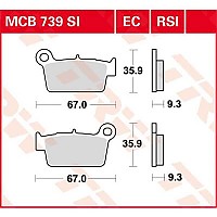 [해외]TRW 리어 브레이크 패드 Ec-Organic Aprilia MXV 450 4.5 12 9138857585 Black