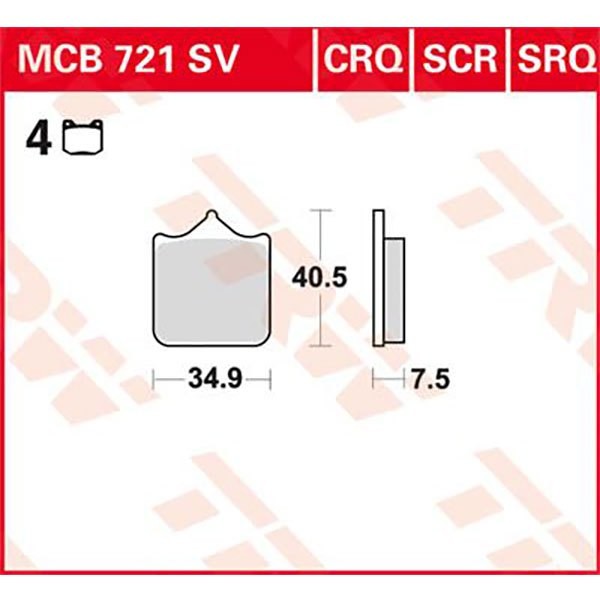 [해외]TRW Hyper-Carbon Racing Aprilia RSV 1000 Mille 01 프론트 브레이크 패드 9138857626 Black