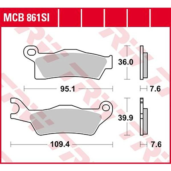 [해외]TRW Offroad Can Am DS 650 2X4 X 07 소결 후방 브레이크 패드 9138857671 Black