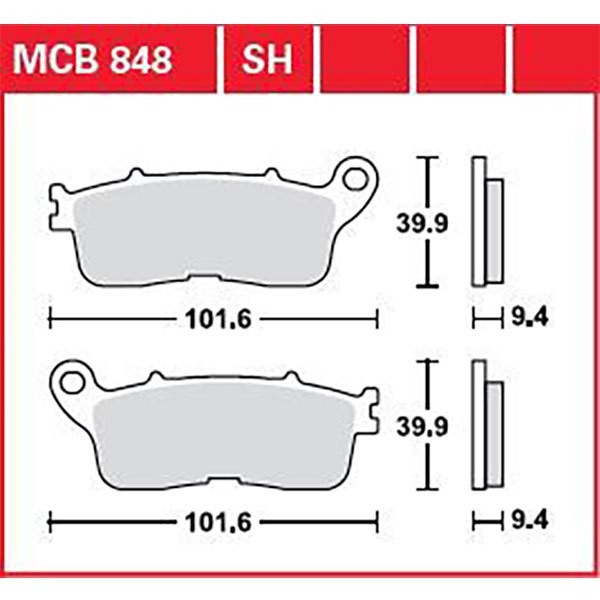 [해외]TRW 퍼포먼스 Street & Road Tracks Honda VFR 1200 Fd Dct 14 소결 후방 브레이크 패드 9138857770 Black