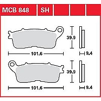 [해외]TRW 퍼포먼스 Street & Road Tracks Honda VFR 1200 Fd Dct 14 소결 후방 브레이크 패드 9138857770 Black