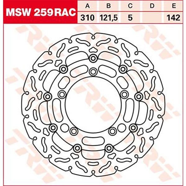 [해외]TRW 브레이크 디스크 Rac-Design Suzuki Dl 1000 Abs V-Strom 20 9138875791 Silver