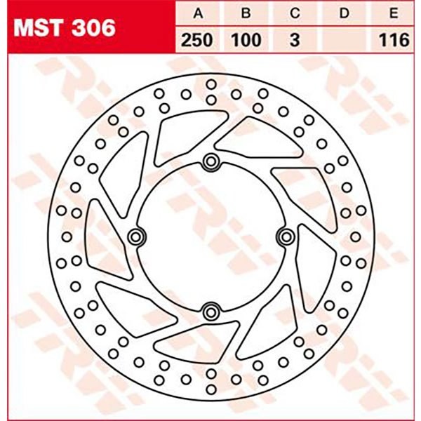 [해외]TRW 라운드 Kawasaki KDX 250 91 프론트 브레이크 디스크 9138875826