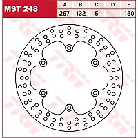 [해외]TRW 라운드 Yamaha BT 1100 Bulldog 06 리어 브레이크 디스크 9138875848 Silver