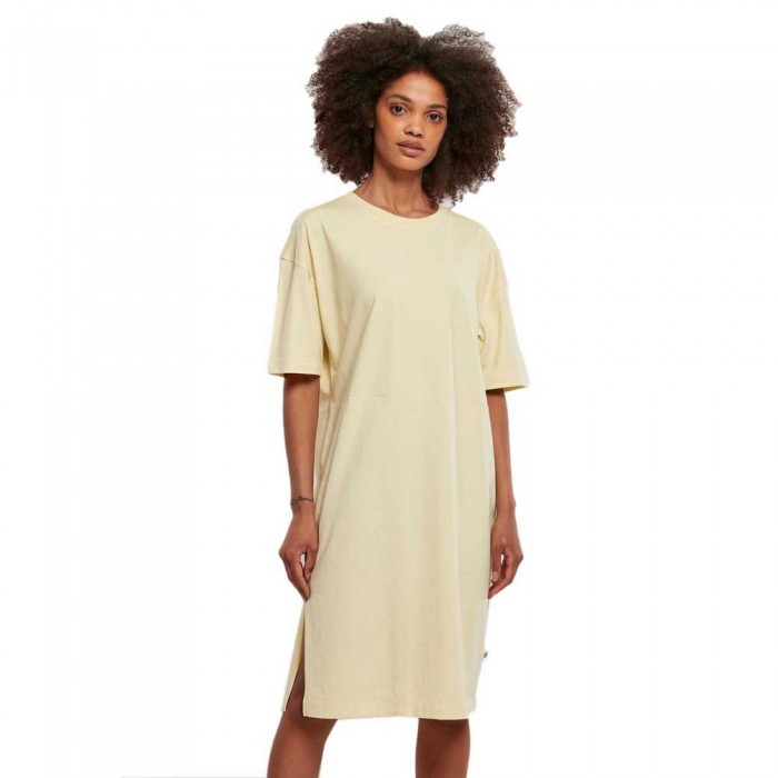 [해외]URBAN CLASSICS 반팔 짧은 드레스 Organic Oversized Slit 138725595 Soft Yellow