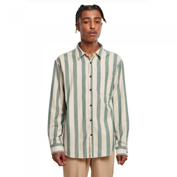 [해외]URBAN CLASSICS Striped 긴팔 셔츠 138731010 Green Lancer / Soft Sea Grass