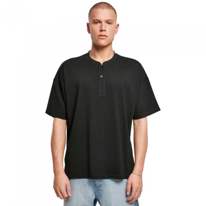 [해외]URBAN CLASSICS Oversized Henley 반팔 티셔츠 138937320 Black