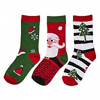 [해외]URBAN CLASSICS Stripe Santa Christmas 양말 3 켤레 138942254 Multicolor