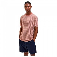 [해외]SELECTED Relax Butch Stripe 반팔 티셔츠 138978900 Marsala