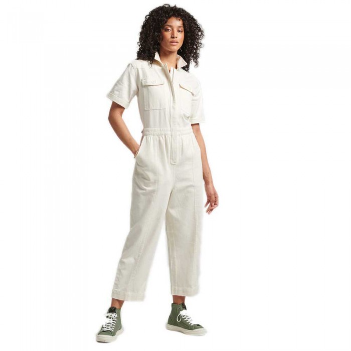 [해외]슈퍼드라이 Vintage Twill Boiler Suit 숏 슬리브 Dress 138894448 Off White