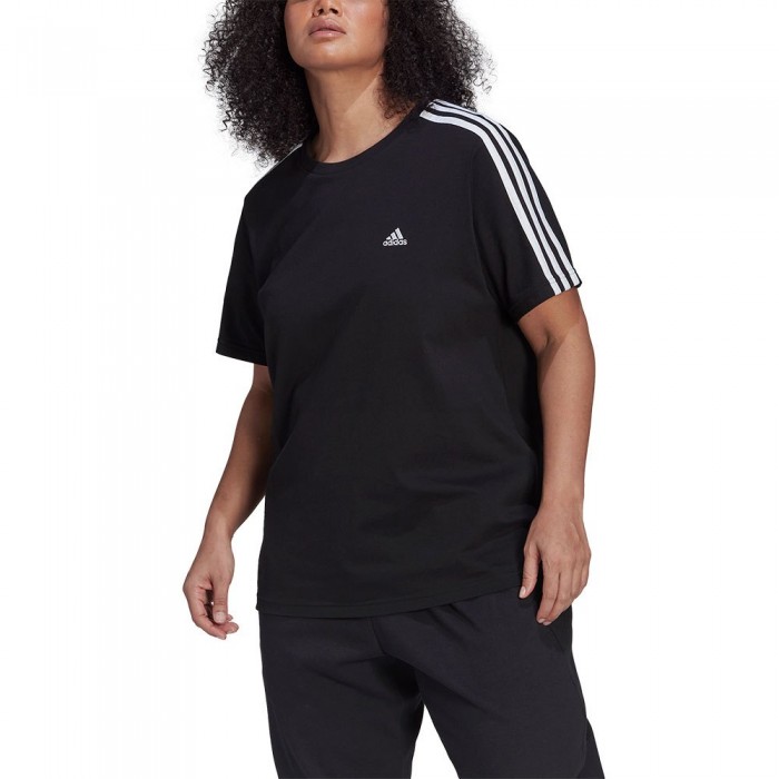 [해외]아디다스 Essentials Slim 3 Stripes Big 반팔 티셔츠 138969778 Black