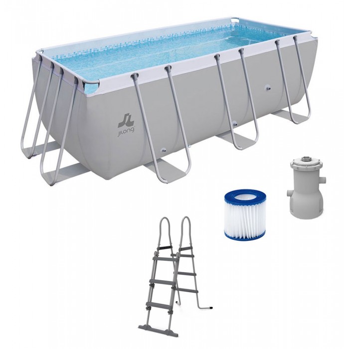 [해외]AVENLI 관형 풀 프레임 Rectangular Pool Set 530Gal Filter Pump+Filter+Ladder 6138811651