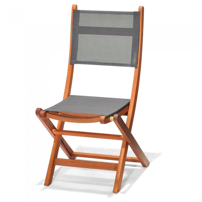 [해외]CHILLVERT FSC 유칼립투스 및 패브릭 접는 의자 Napoles 50.65x49.6x93.2 cm 6138849686 Wooden / Grey