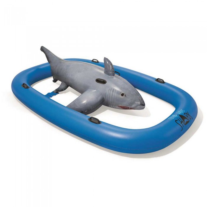 [해외]BESTWAY Shark With Protector Adut Pool Air Mattres 6138995500 Grey / Blue