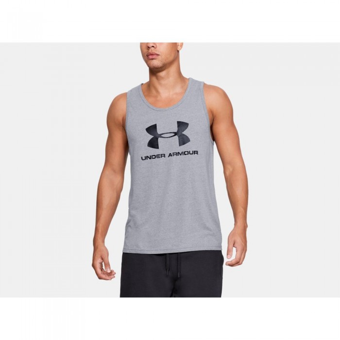 [해외]언더아머 Sportstyle 로고 민소매 티셔츠 7138979721 Grey / Black / Grey