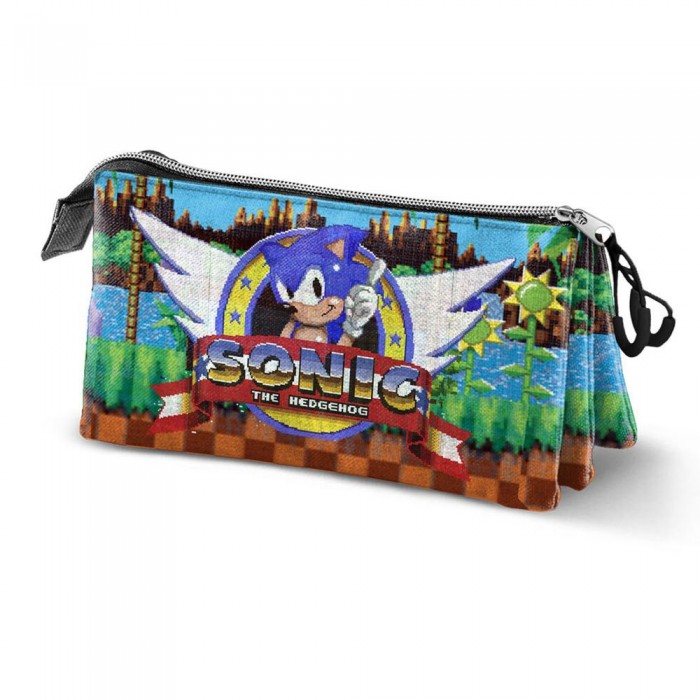 [해외]KARACTERMANIA Triple Pocket Pencil Case Play Sonic The Hedgehog Multicolour