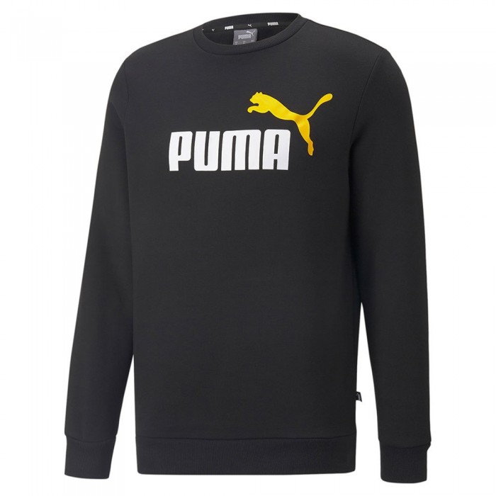 [해외]푸마 스웨트 셔츠 Essentials+ 2 Col Big 로고 Crew Fl 139002417 Puma Black / Tangerine