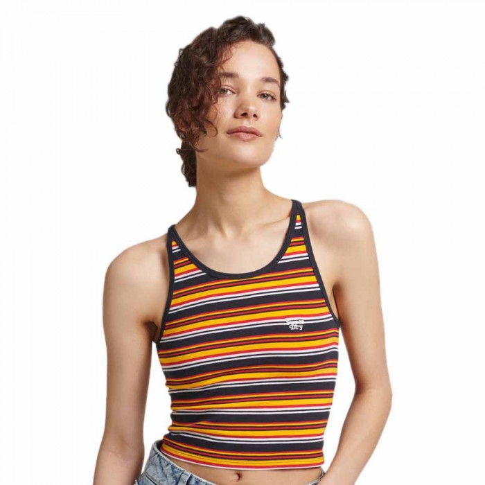 [해외]슈퍼드라이 Vintage Cali Stripe Crop 민소매 티셔츠 139121925 Navy Stripe