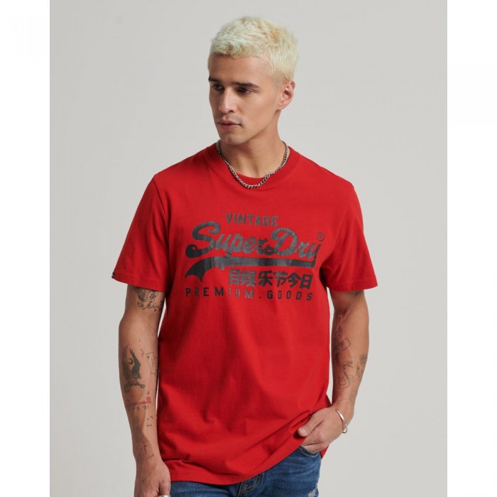 [해외]슈퍼드라이 Vintage 로고 Heritage 티셔츠 139030216 Risk Red