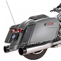 [해외]S&S CYCLE 슬립온 머플러 MK45 Tracer Harley Davidson FLHR 1750 ABS 로드 King 107 22 Ref:550-0863 9139170771 Black / Chrome