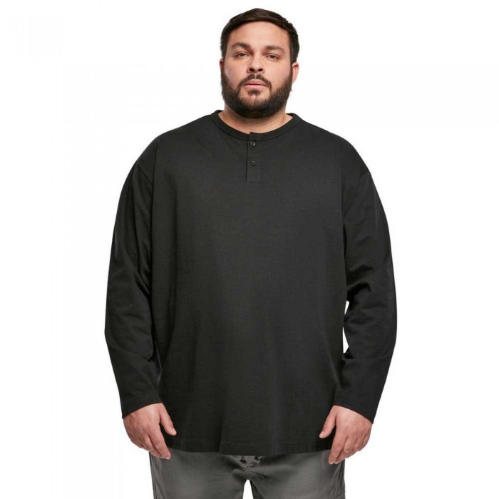 [해외]URBAN CLASSICS 스웨트 셔츠 Organic Oversized Henley 138745337 Black