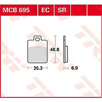 [해외]TRW EC-Organic CPI GTR 125 02 유기농 리어 브레이크 패드 9138857597 Black