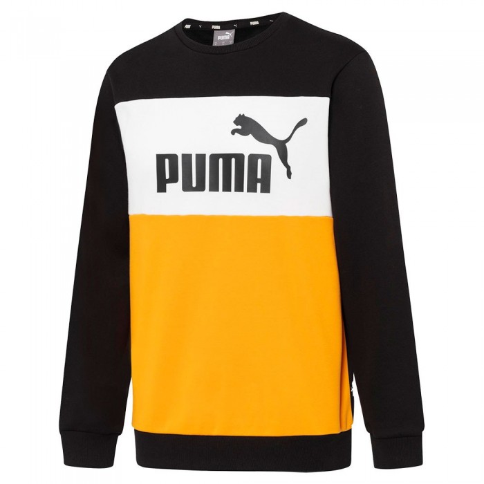 [해외]푸마 스웨트 셔츠 Essentials+ Colorblock Crew Fl 139002492 Puma Black / Tangerine