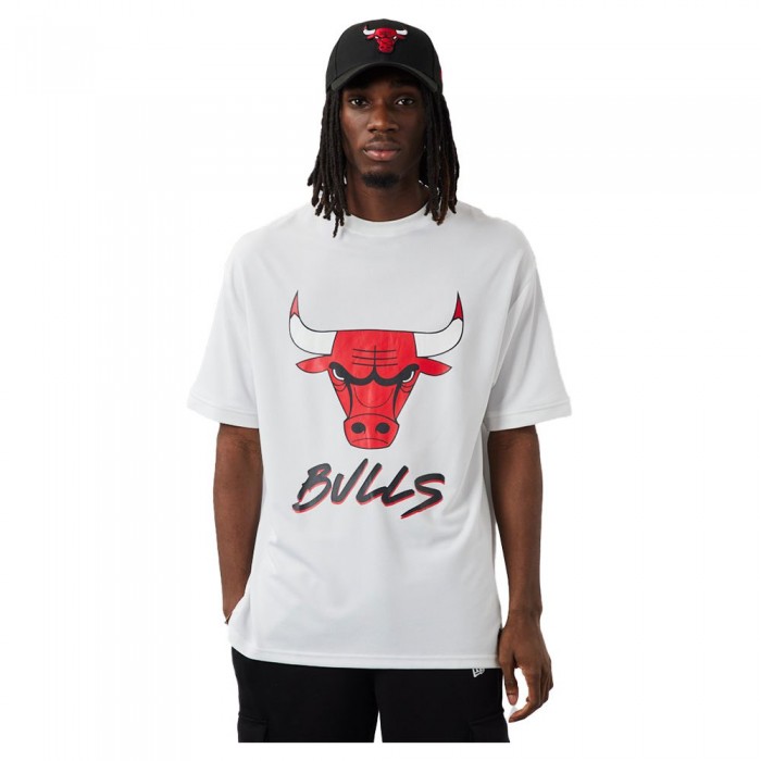 [해외]뉴에라 반팔 티셔츠 Chicago Bulls NBA Script Mesh 139039740 White / Front Door Red