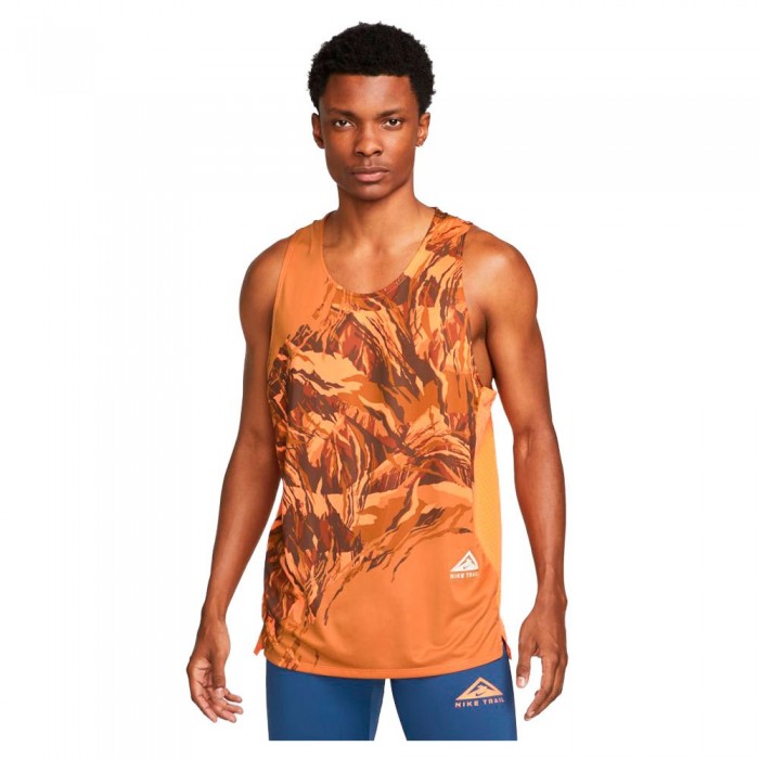 [해외]나이키 Dri Fit Trail Rise 365 Printed Sleeveless T-Shirt 6138707053 Orange Trance / Coconut Milk