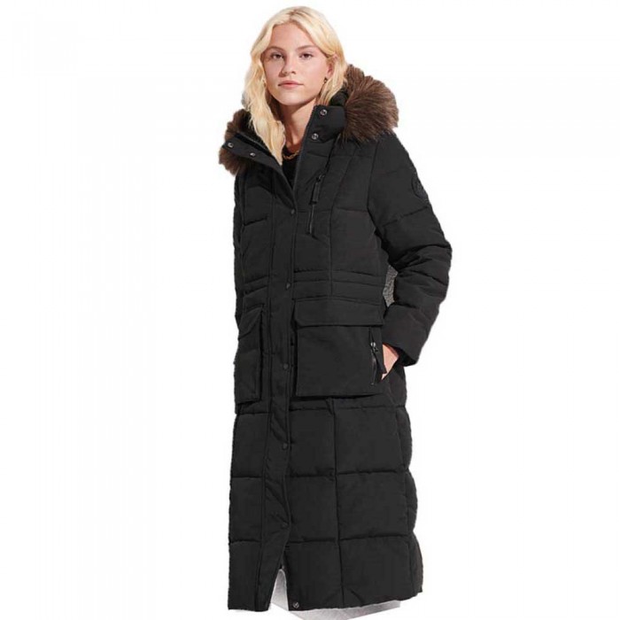 [해외]슈퍼드라이 롱line Faux Fur Everest 재킷 139240206 Black