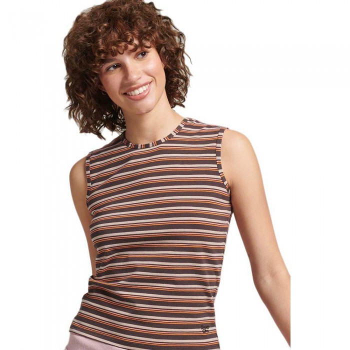 [해외]슈퍼드라이 민소매 티셔츠 Vintage Cali Stripe 139121931 Orange Brown Stripe