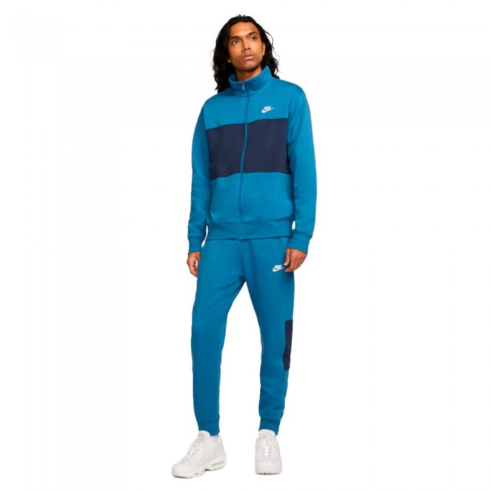 [해외]나이키 Sportswear Sport Essentials Fleece Track Suit Dk Marina Blue / Midnight Navy / White