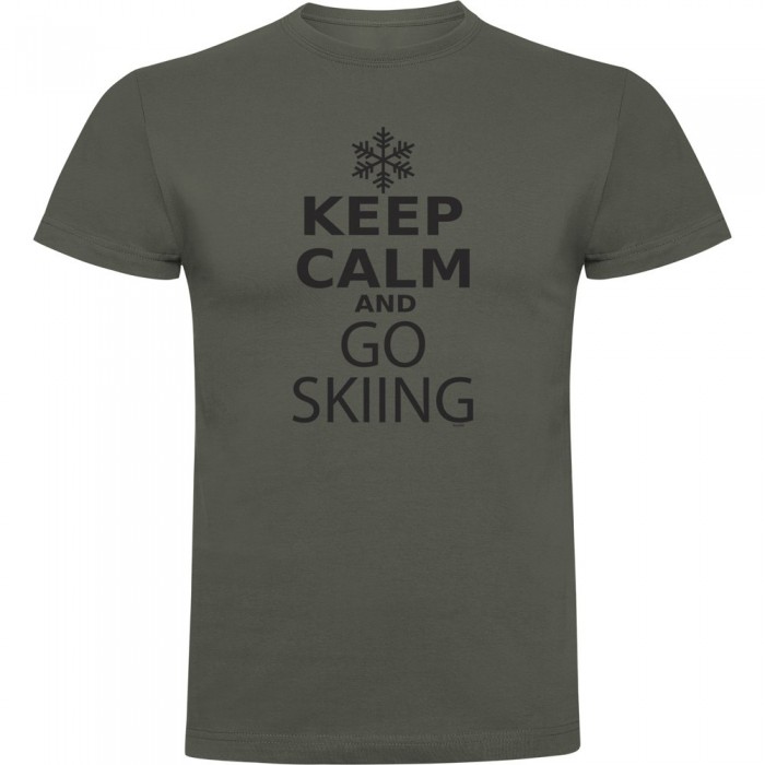 [해외]KRUSKIS 반팔 티셔츠 Keep Calm And Go 스키ing 5139292434 Dark Army Green
