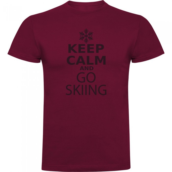 [해외]KRUSKIS 반팔 티셔츠 Keep Calm And Go 스키ing 5139292435 Dark Red