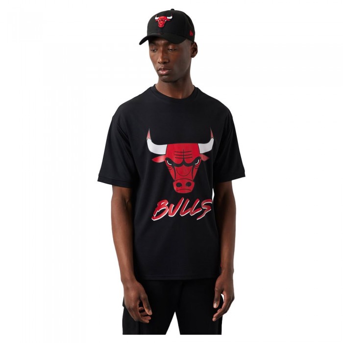 [해외]뉴에라 Chicago Bulls NBA Script Mesh 반팔 티셔츠 139039739 Black / Front Door Red