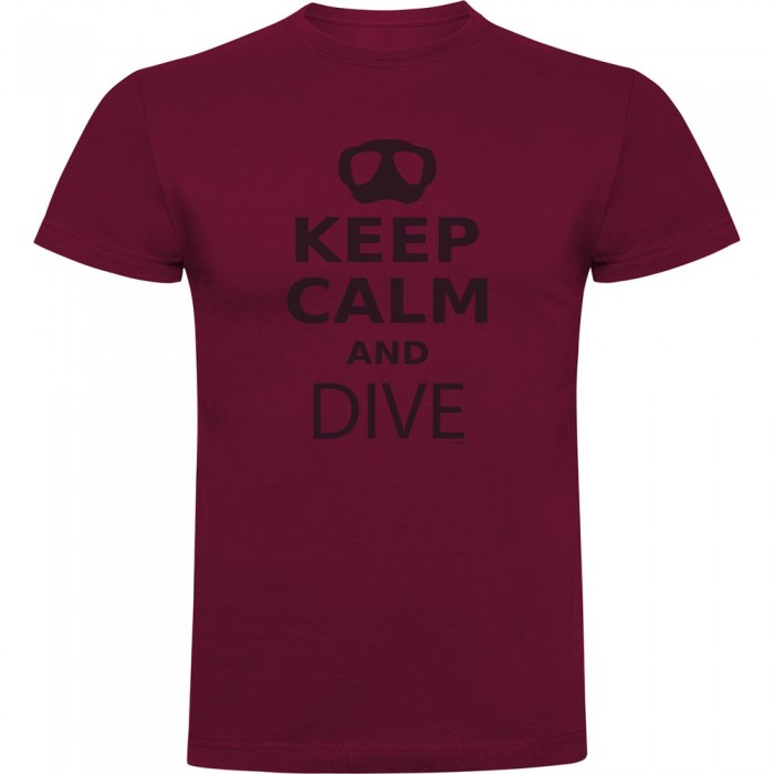 [해외]KRUSKIS 반팔 티셔츠 Keep Calm And Dive 10139292427 Dark Red