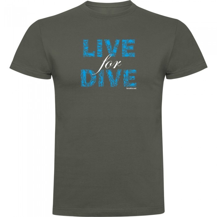 [해외]KRUSKIS 반팔 티셔츠 Live For Dive 10139292502 Dark Army Green