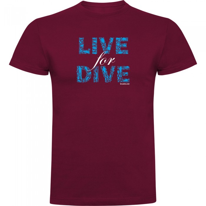 [해외]KRUSKIS 반팔 티셔츠 Live For Dive 10139292503 Dark Red