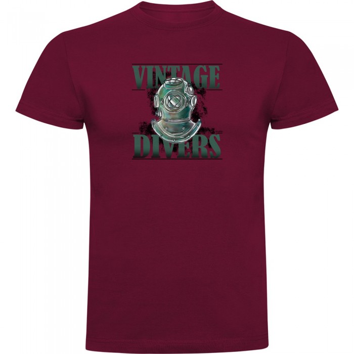 [해외]KRUSKIS 반팔 티셔츠 Vintage Divers 10139293223 Dark Red