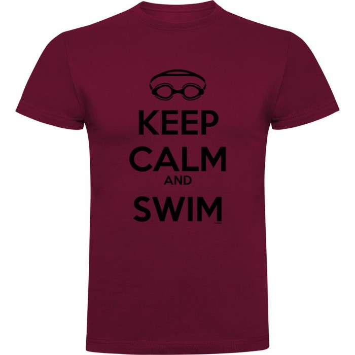 [해외]KRUSKIS Keep Calm And Swim 반팔 티셔츠 6139292459 Dark Red