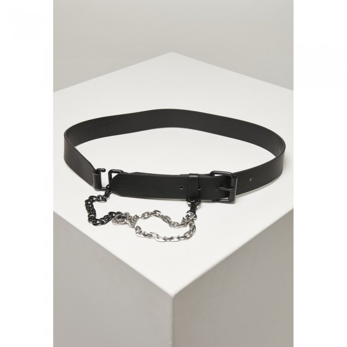 [해외]URBAN CLASSICS 벨트 Urban Classics Imitation Leather With Metal Chain 14138677707 Black