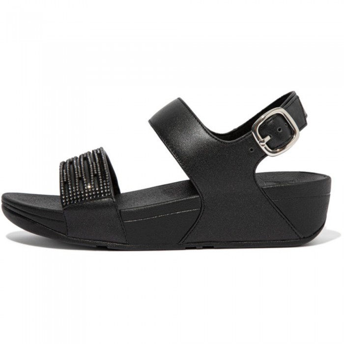 [해외]핏플랍 Lulu Lasercrystal Leather Back-Strap Sandals All Black