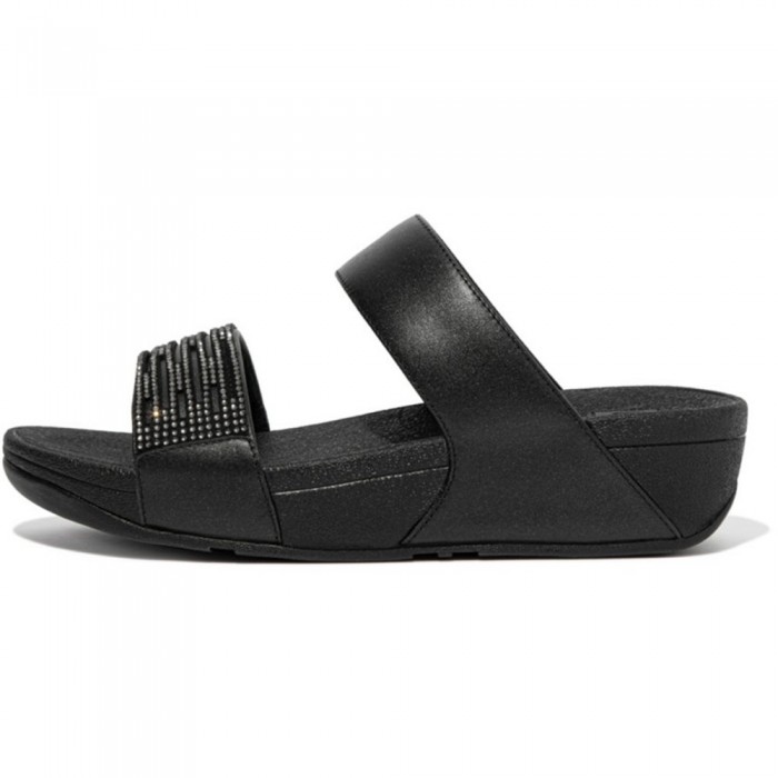 [해외]핏플랍 Lulu Lasercrystal Leather Sandals All Black