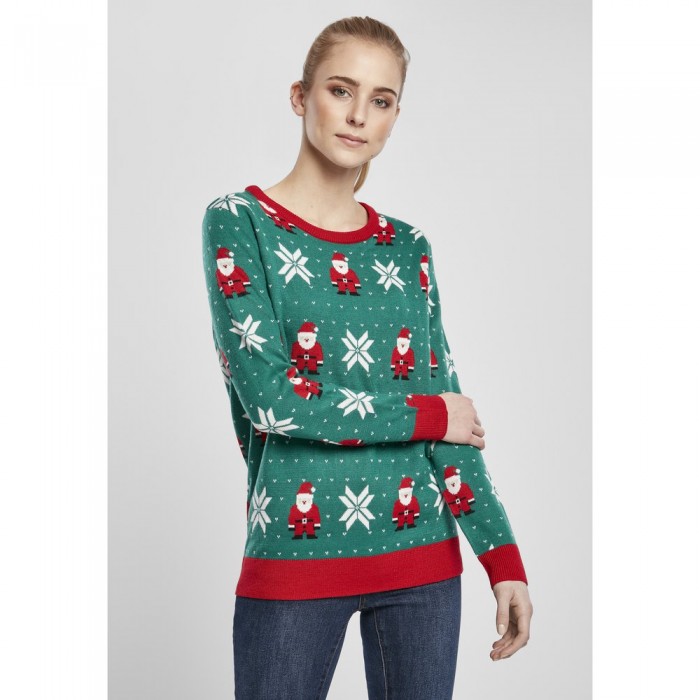 [해외]URBAN CLASSICS 스웨트 셔츠 Santa Christmas 138451897 Green Mint