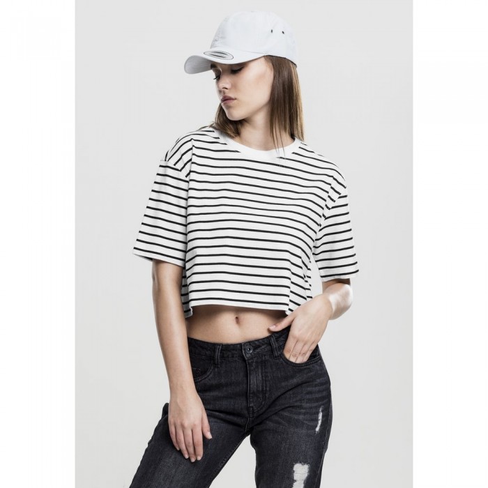 [해외]URBAN CLASSICS S Striped Oversized 반팔 티셔츠 138452951 White / Black