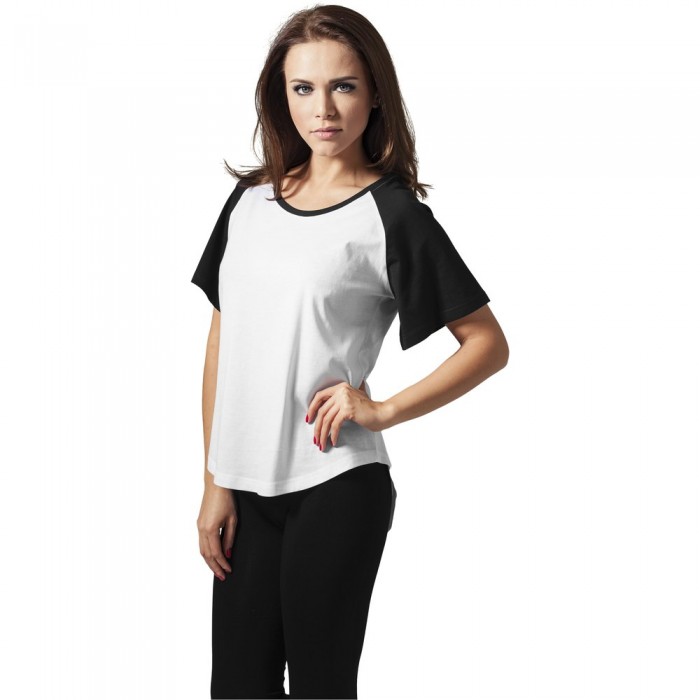 [해외]URBAN CLASSICS S Raglan Hilo 반팔 티셔츠 138452979 White / Black