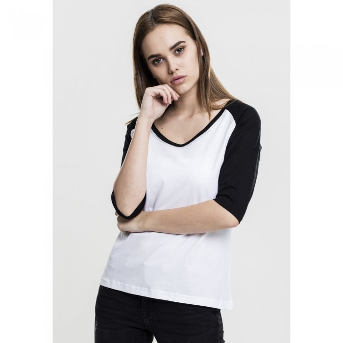 [해외]URBAN CLASSICS S Raglan 2.0 3/4 소매 티셔츠 138452994 White / Black